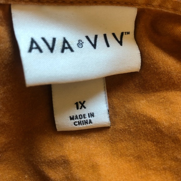 Ava & Viv Womens Dress 1X Brown/Tan - Picture 6 of 7
